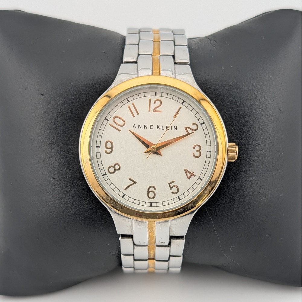 Anne Klein Two Tone Watch 36mm Silver Gold Tone Stretch Bracelet AK/1637